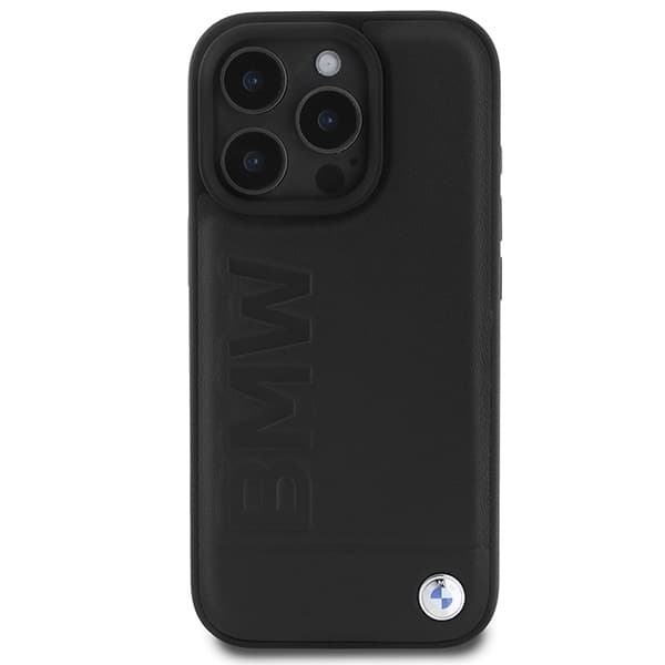 BMW Mobilskal till iPhone 16 Pro Max Läder Hot Stamp - Svart Black