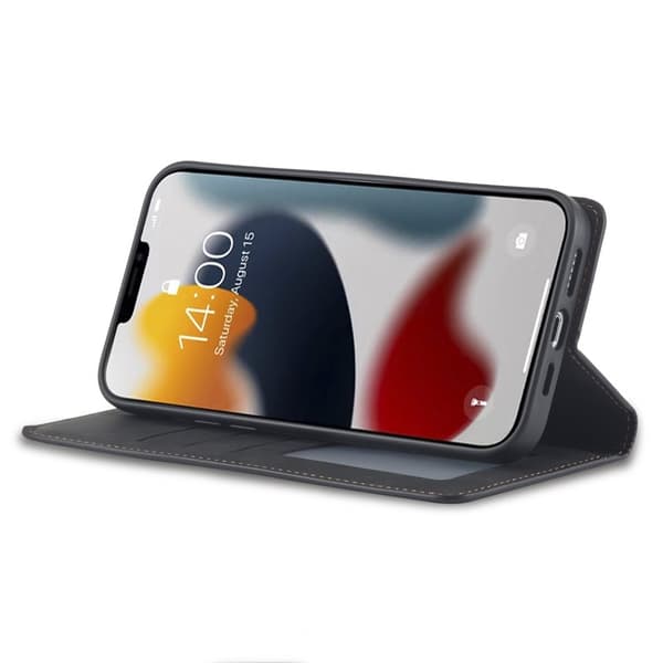 FORWENW iPhone 15 Plus Plånboksfodral i Konstläder - Svart