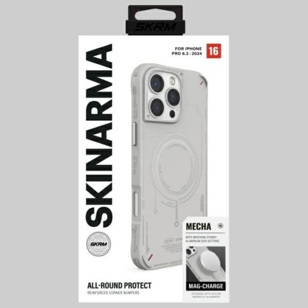 Skinarma Mobilskal till iPhone 16 Pro Max MagSafe Mecha - Ljusgrå Grå
