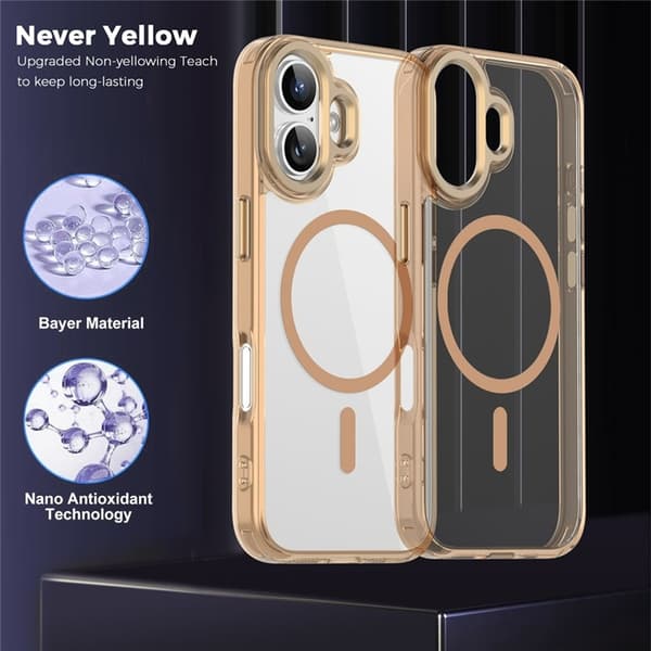 Mobilskal till iPhone 17 MagSafe TPU+PC Transparent - Guld Guld