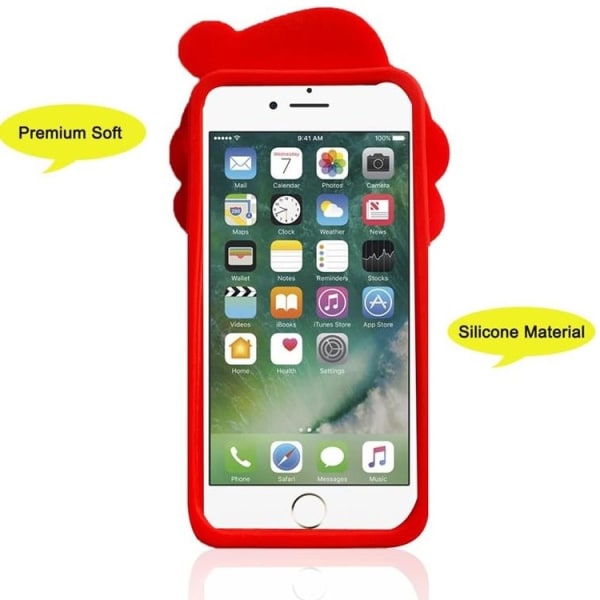 iPhone 7/8 Plus matkapuhelimen suojakuori silikoni Santa Claus Pop It - punainen