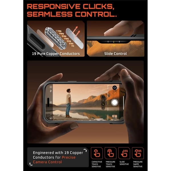Supcase Telefontaske til iPhone 17 Pro Max Magsafe Kickstand UB Grip - Sort Svart