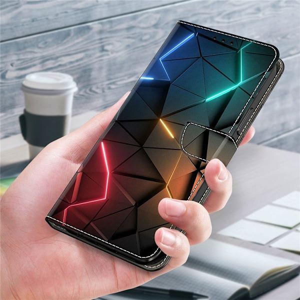 Galaxy A17 5G Konstläder Plånboksfodral Pattern Printing - Light Cracks Svart