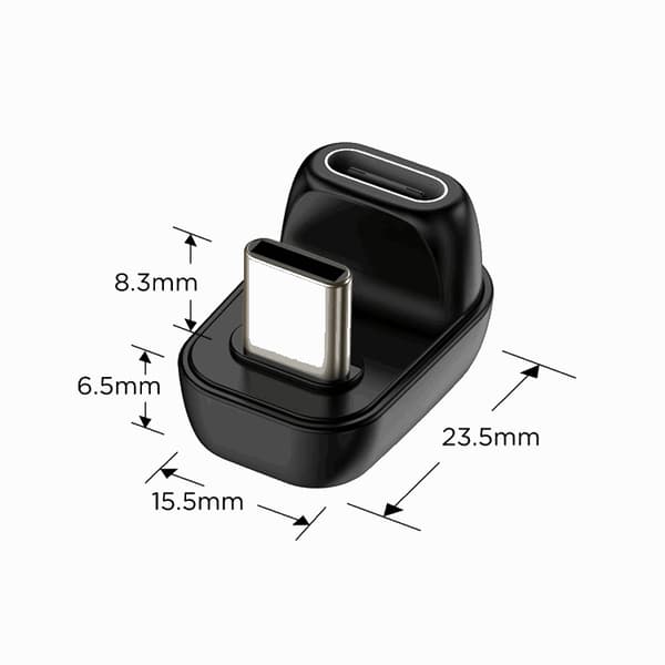 Tech-Protect USB-C Angled Adapter Ultraboost AA04 - Svart Svart