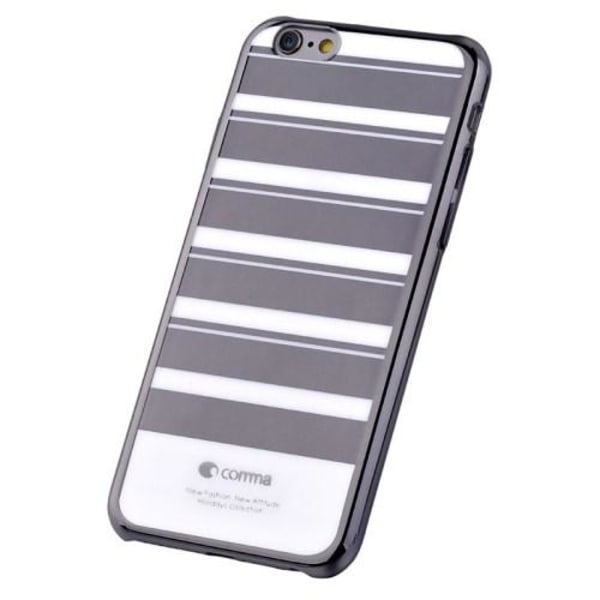 COMMA Baksideskal till iPhone 6- Randig - Silver Silver