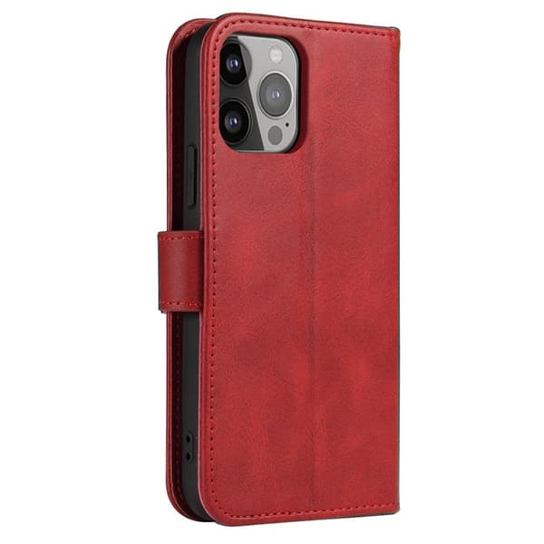 iPhone 15 Pro Max Lompakkokotelo Magneetti Jalusta - Punainen Röd
