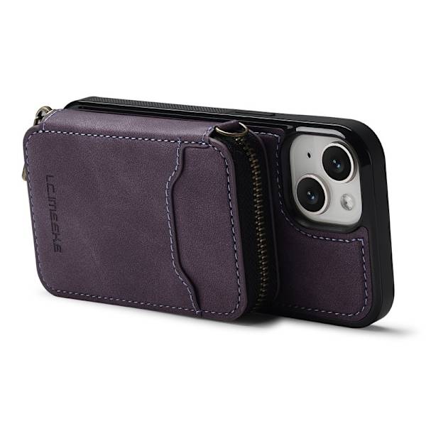 LC.IMEEKE L6 iPhone 15 Plus / 14 Plus Plånboksfodral Konstläder - Lila