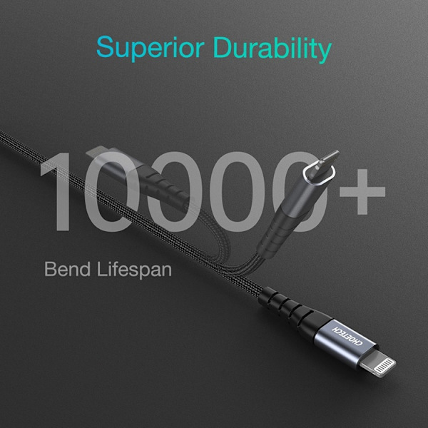 Choetech USB-C till Lightning kabel MFi 1.2m lång - Svart Svart