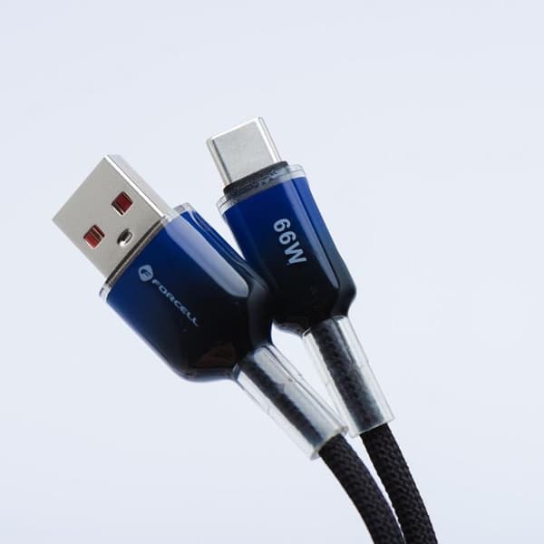 FORCELL USB-A till USB-C 66W Kabel 3A 1m QC4.0 C352 - Svart Svart