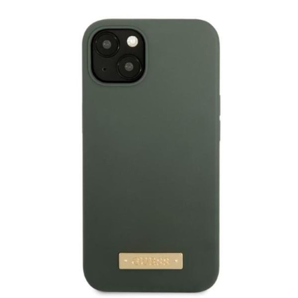 Guess iPhone 13 Skal MagSafe Silicone Logo Plate - Khaki