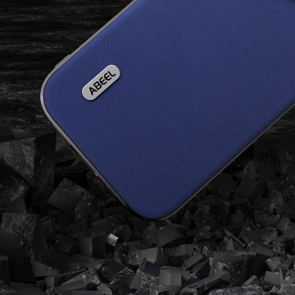 ABEEL Mobilskal till iPhone 14 Pro Max Shockproof Blå PU Läder