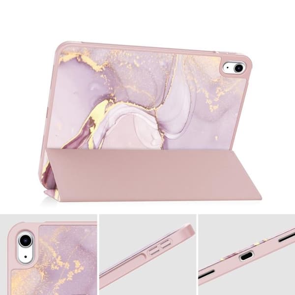 Tech-Protect iPad 10.9 (2022) Taske med penholder - Marmor Rosa