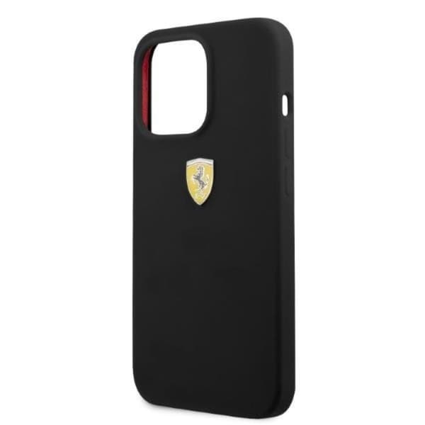 Ferrari iPhone 13 Pro Max Skal Magsafe Silicone Metal Logo - Sort Black
