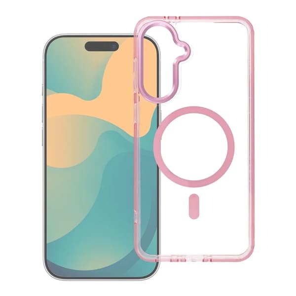 Mobilskal För Galaxy A17 MagSafe Frame Clear Hybrid - Puderrosa Rosa