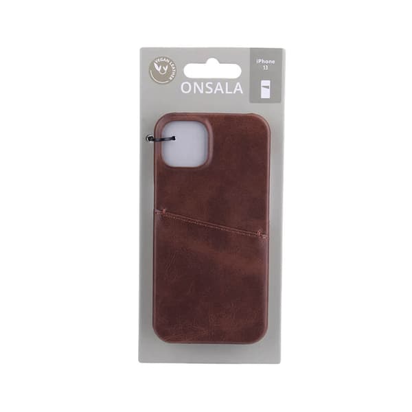 Onsala-puhelinkotelo korttipaikalla iPhone 13 - Ruskea Brown