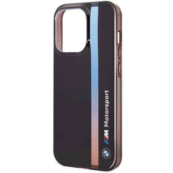 BMW iPhone 14 Pro Mobilcover IML Tricolor Stripe - Sort