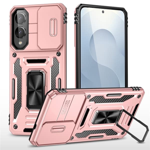 Mobilskal till Galaxy S25 Edge Kickstand Slide - Roséguld Roséguld