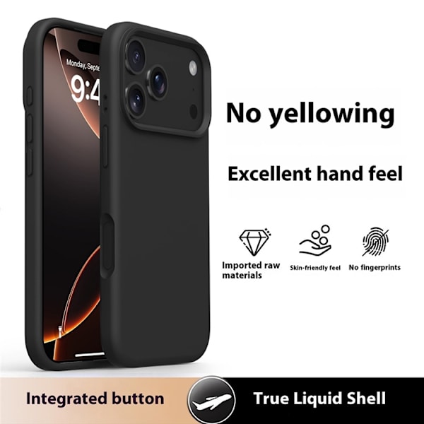 Mobilskal till iPhone 17 Pro Silikon Microfiber Lining - Svart Svart