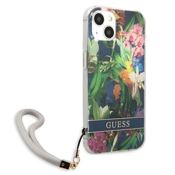 Guess iPhone 13 mini Skal Flower Strap - Sininen Blå