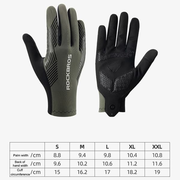 ROCKBROS Touchvantar Handskar SBR MTB Bicycle Non-slip S310 Grön