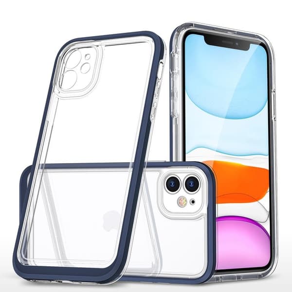 iPhone 12 -kuori Clear 3in1 - Sininen Blå
