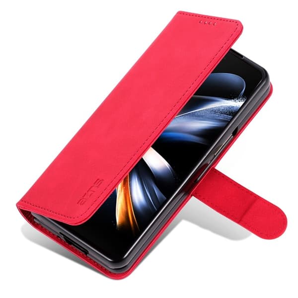 AZNS Samsung Galaxy Z Fold6 Plånboksfodral Konstläder - Röd