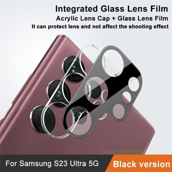 IMAK Galaxy S23 Ultra Camera Lens Protector i hærdet glas - Sort
