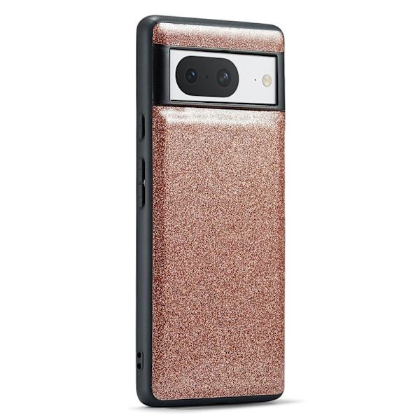 DG.MING Mobilskal till Google Pixel 8 Glitter PU Läder + PC + TPU - Guld