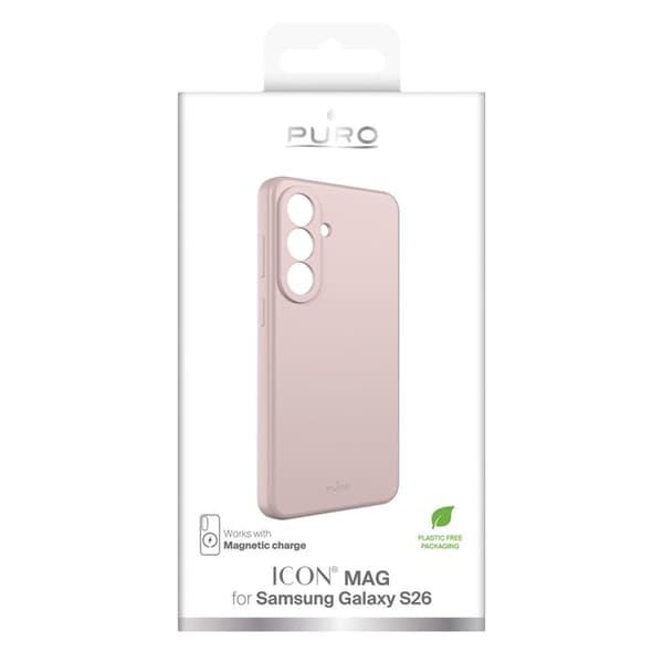Puro Mobilskal för Galaxy S26 MagSafe Silikon ICON MAG - Rosa Rosa