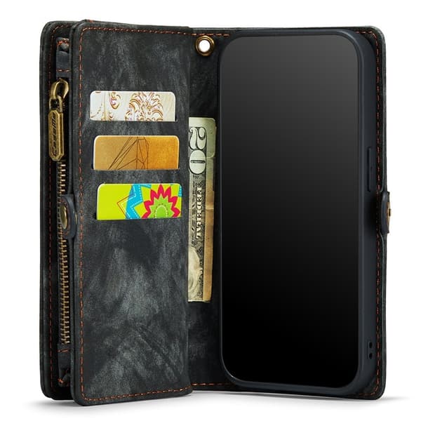 CASEME 008 Plånboksfodral Konstläder Magnetisk iPhone 12 mini - Svart