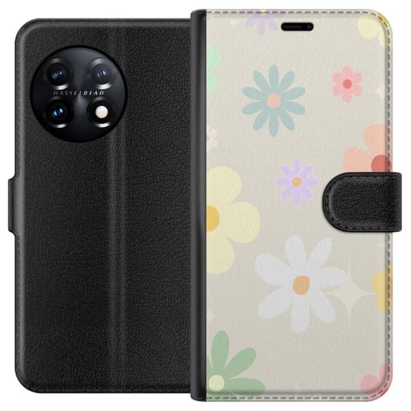 Plånboksfodral till OnePlus 11 med fejdande blommor