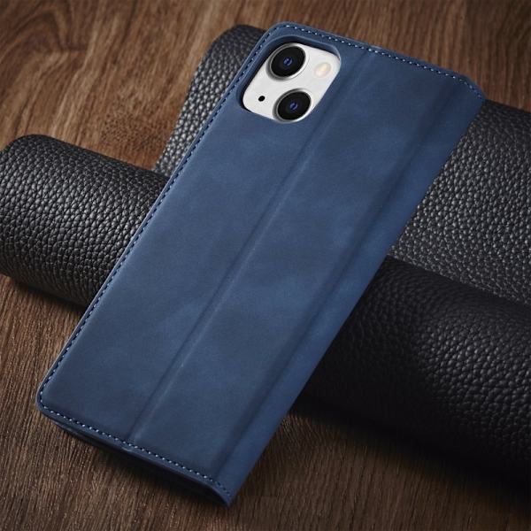FORWENW iPhone 14 Plus Plånboksfodral i Konstläder - Blå
