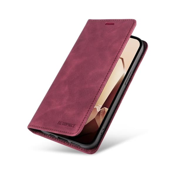 BETOPNICE 003 för OnePlus 13 Plånboksfodral Konstläder - Röd