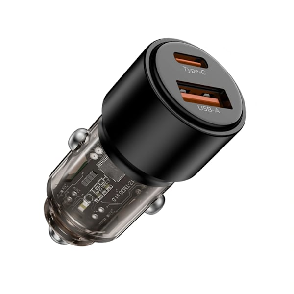 Tech Protect Biloplader USB-A Til USB-C 95W - Sort Svart