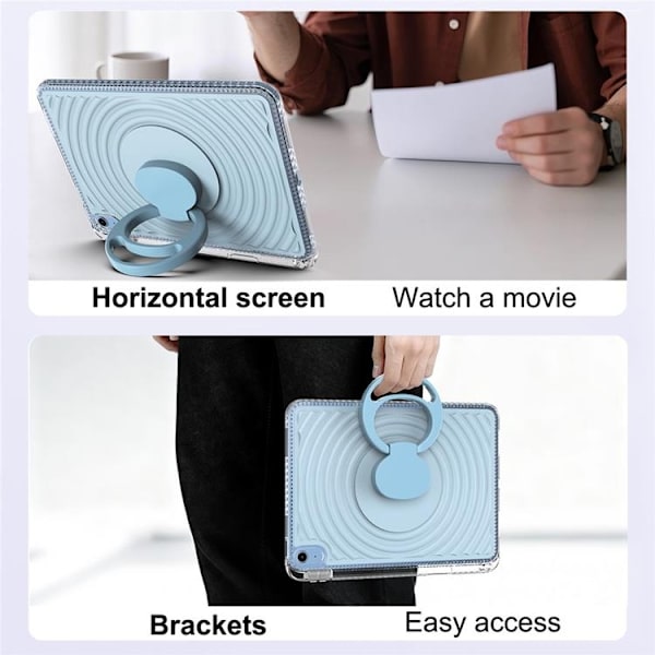 iPad (2025) / 10.9 (2022) Mobilskal Kickstand Wave Pattern - Blå Blå