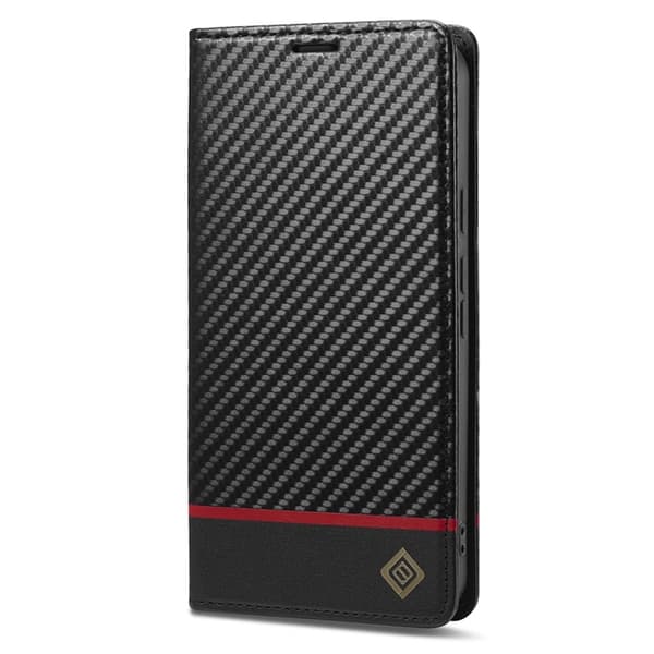 Lc.imeeke Google Pixel 10 Pro XL Plånboksfodral Carbon Fiber Svart