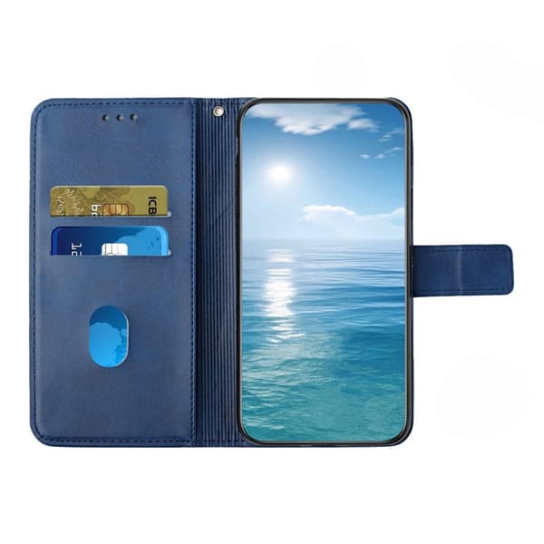 Plånboksfodral för Samsung Galaxy S26 Plus Konstläder med handledsrem - Blå