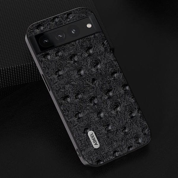 ABEEL Phone Case Google Pixel 8 Pro Plånboksfodral Äkta Läder Svart