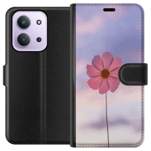 Plånboksfodral till Xiaomi Redmi 15C med Rosa blomma