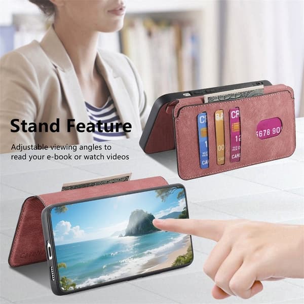 CASENEO För Nothing Phone (3a) Magnetiskt Plånboksfodral Konstläder - Rosa