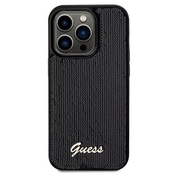 Guess iPhone 14 Pro Max Mobilskal Disco Script Metal - Svart Svart