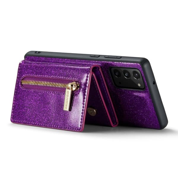 DG.MING M3 Series Konstläder Plånboksfodral för Samsung Galaxy Note20 - Lila