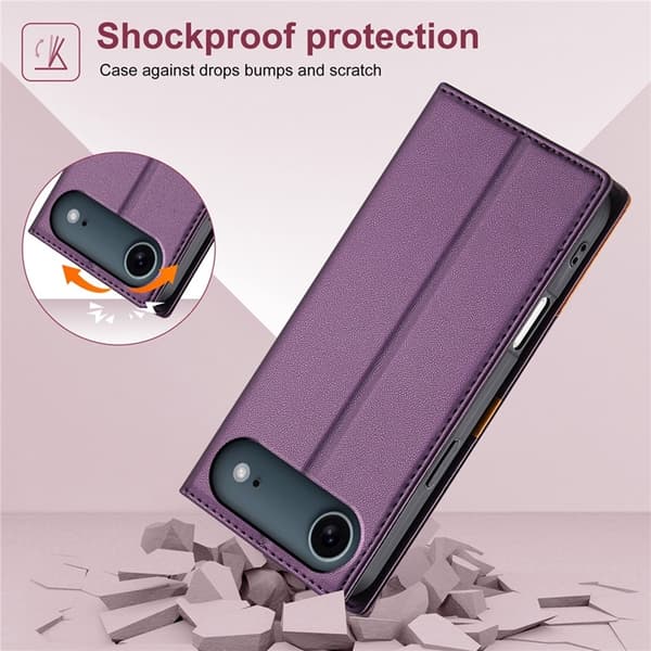 N.BEKUS iPhone Air Konstläder Plånboksfodral RFID-Skydd P3 - Lila Lila