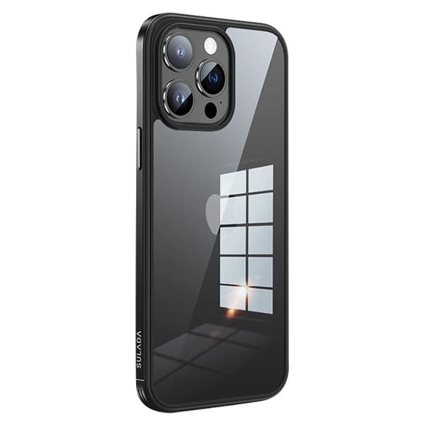 SULADA Minrui Series Mobilskal till iPhone 15 Pro Max TPU+Glas Svart