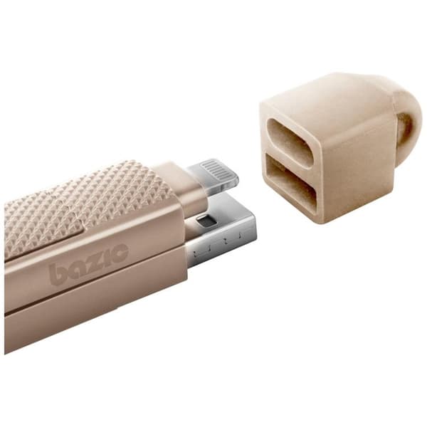 Bazic USB-C/USB-A till USB-C/Lightning 60W Kabel 15cm 3A Alucable GoCharge Guld