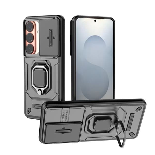 WANLONFENG Mobilskal för Samsung Galaxy S26 Plus Kickstand PC + TPU - Svart