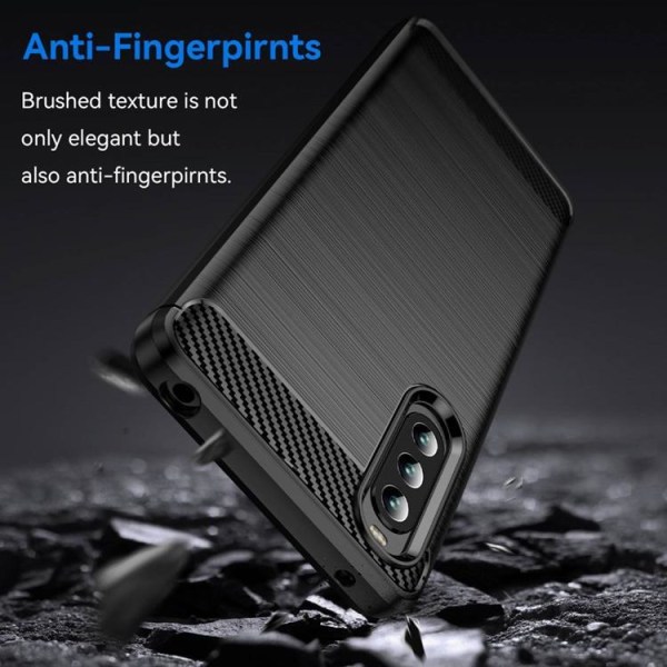 Sony Xperia 10 IV Cover Carbon Fiber - Sort