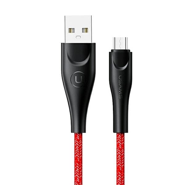 USAMS Kabel flettet U41 microUSB 2m rød SJ396USB02