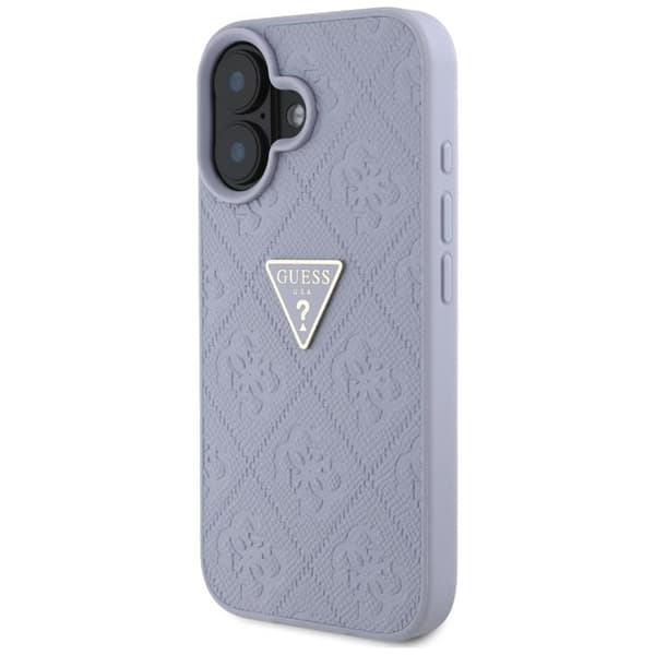 Guess telefontaske til iPhone 16 Hot Stamp 4G Triangle Logo - Lilla Lila