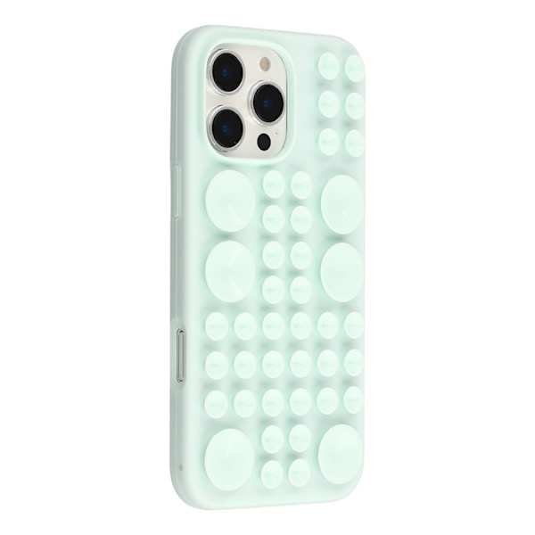 Mobilskal till iPhone 16 Pro Sugkopp Silikon med Tygfoder - Grön Grön